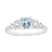 3/4 Carat Aquamarine and Diamond Art Deco Engagement Ring in 18K White Gold