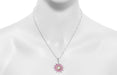 Art Nouveau Plique a Jour Enamel Flower Pendant Necklace in Sterling Silver with White Sapphire | Original Vintage Circa 1910 Design