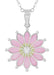 Art Nouveau Plique a Jour Enamel Flower Pendant Necklace in Sterling Silver with White Sapphire | Original Vintage Circa 1910 Design
