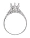 Antique Replica Art Deco 1 Carat Crown Filigree Engagement Ring Setting in 18K White Gold