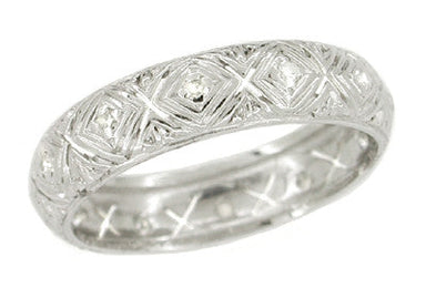 Vintage Art Deco Volunton Eternity Diamond Band - Platinum Size 6
