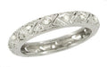 Willington Vintage Art Deco Diamond Wedding Band in 18K White Gold - Size 7 1/2