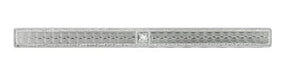 1930's Estate Art Deco Diamond Engraved Bar Brooch in 14 Karat White Gold