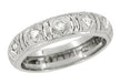 Zoar 1920's Art Deco Platinum Estate Single Cut Diamond Wedding Band