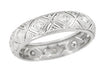 Scantic Art Deco Diamond Estate Platinum Wedding Band - Size 6