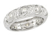 Art Deco Triangle Filigree Diamond Wedding Band in Platinum - Size 4.5