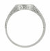 Antique Art Deco Carved Wheat and Scrolls Curved Wedding Band in Platinum