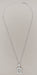 Art Deco Filigree Sapphire and Diamond Set Crystal Pendant Necklace in Sterling Silver