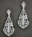 Heirloom Art Deco Filigree Dangling Diamond Earrings in 14 Karat White Gold