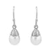 Art Deco Pearl Drop Earrings in 14 Karat White Gold