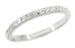 Edwardian Roses and Leaves Engraved Antique Design Wedding Band in White Gold