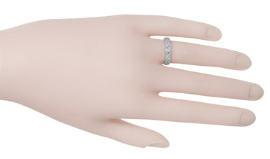 Art Deco Flowers Wide Wedding Band in Platinum - 4.7mm Wide - alternate view