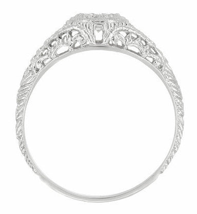 Art Deco Filigree Engagement Ring Setting in Platinum for a 1/4 - 1/3 Carat Diamond - alternate view