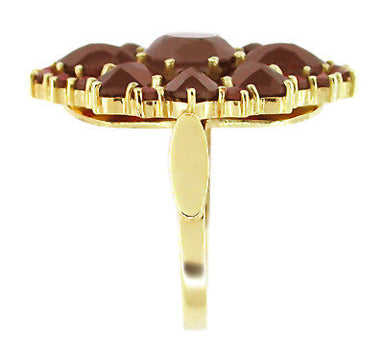 Victorian Style Bohemian Garnet Cocktail Ring in 14 Karat Gold and Sterling Vermeil - alternate view