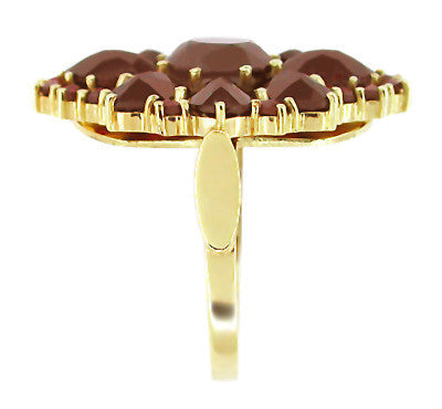 Victorian Style Bohemian Garnet Cocktail Ring in 14 Karat Gold and Sterling Vermeil - Item: R193 - Image: 2