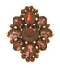 Victorian Style Bohemian Garnet Cocktail Ring in 14 Karat Gold and Sterling Vermeil