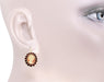 Shell Cameo Earrings with Bohemian Garnet Frames in 14 Karat Yellow Gold & Sterling Silver Vermeil