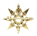 Antique Victorian Seed Pearl Starburst Pendant Brooch 14 Karat Yellow Gold