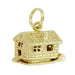 Movable Cozy Cabin Charm in 14 Karat Gold
