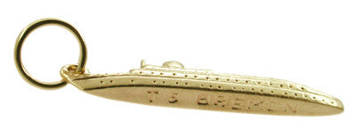 TS Bremen Luxury Cruise Ship Charm in 14 Karat gold - Item: C319 - Image: 2