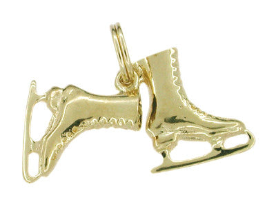 Pair of Ice Skates Charm in 14 Karat Gold - Item: C320 - Image: 2