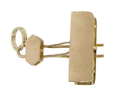 Double Engine Biplane Charm in 14 Karat Gold - Item: C325 - Image: 4