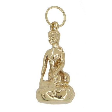 Danish Little Mermaid Statue Pendant in 14 Karat Yellow Gold