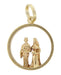 Vintage Bride and Groom Wedding Charm Pendant Yellow Gold - C374
