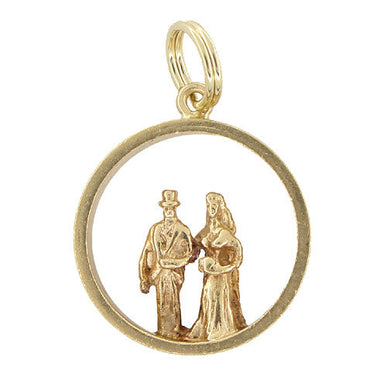 Bridegroom and Bride Wedding Charm in 14 Karat Gold