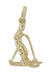 Solid 14K Yellow Gold Downhill Alpine Skier Charm - Vintage Pendant Circa 1960s C380