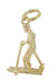 14K Yellow Gold Skier Charm - Estate Pendant C380