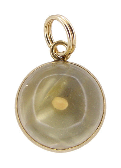 Domed Vintage Mustard Seed Charm in 14K Yellow Gold with Amulet of Faith Matthew 17:20 on Back - C394