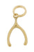 Solid Yellow Gold Wishbone Charm Vintage Pendant - C445