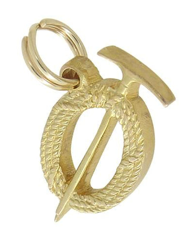 Prospectors Pick Axe and Rope Charm in 14 Karat Yellow Gold
