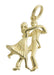 Ballroom Dancers Charm Pendant - Yellow Gold