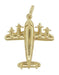 Antique Airplane Charm Pendant - Movable - Heavy Gold Charm - C509