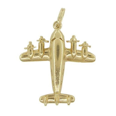 1950's Opening Movable Passenger Airplane Pendant in 14 Karat Gold