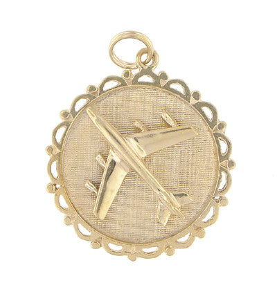 747 Jet Airplane Pendant in 14 Karat Gold
