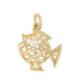 Vintage Filigree Fish Charm Set With Pearl in 14 Karat Yellow Gold