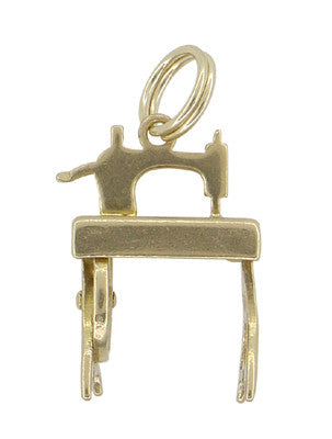 Antique Sewing Machine Charm in 14 Karat Gold