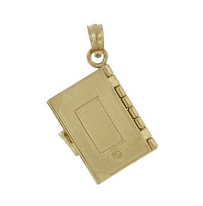 Back of Yellow Gold Bible Lords Prayer Charm - C578