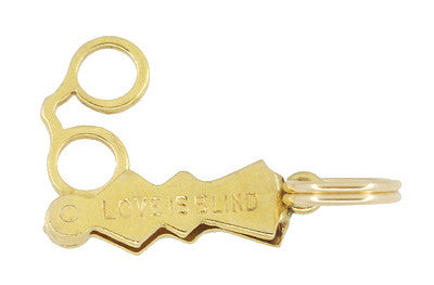 Vintage "Love is Blind" Movable Folding Spectacles Charm in 14 Karat Yellow Gold