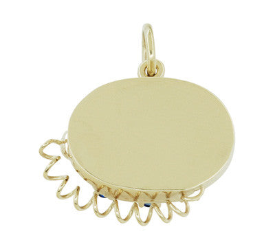 1960's Movable Gemstone Set Telephone Charm in 14 Karat Yellow Gold - Item: C596 - Image: 3