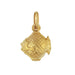 Vintage Puffed Fish Charm in 18 Karat Yellow Gold