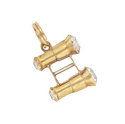 Vintage Binoculars Charm in 14K Yellow Gold - Item: C666 - Image: 2