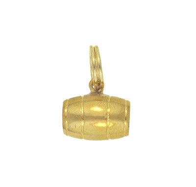 Three Dimensional Vintage Barrel Charm in 18 Karat Yellow Gold