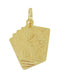 Royal Flush Card Charm in 14 Karat Yellow Gold