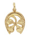 Lucky 4-Leaf Clover in Horseshoe Charm in 14 Karat Yellow Gold