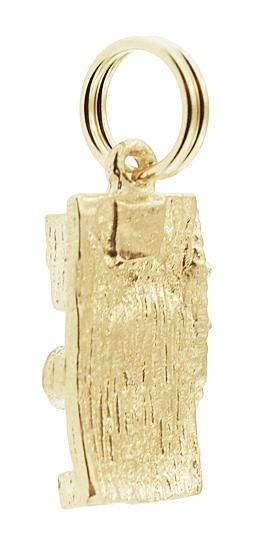 Antique Wall Telephone Charm in 14 Karat Gold - Item: C746 - Image: 3
