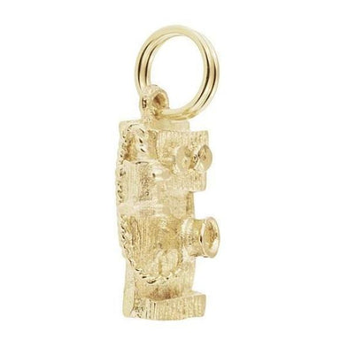 Antique Wall Telephone Charm in 14 Karat Gold - alternate view